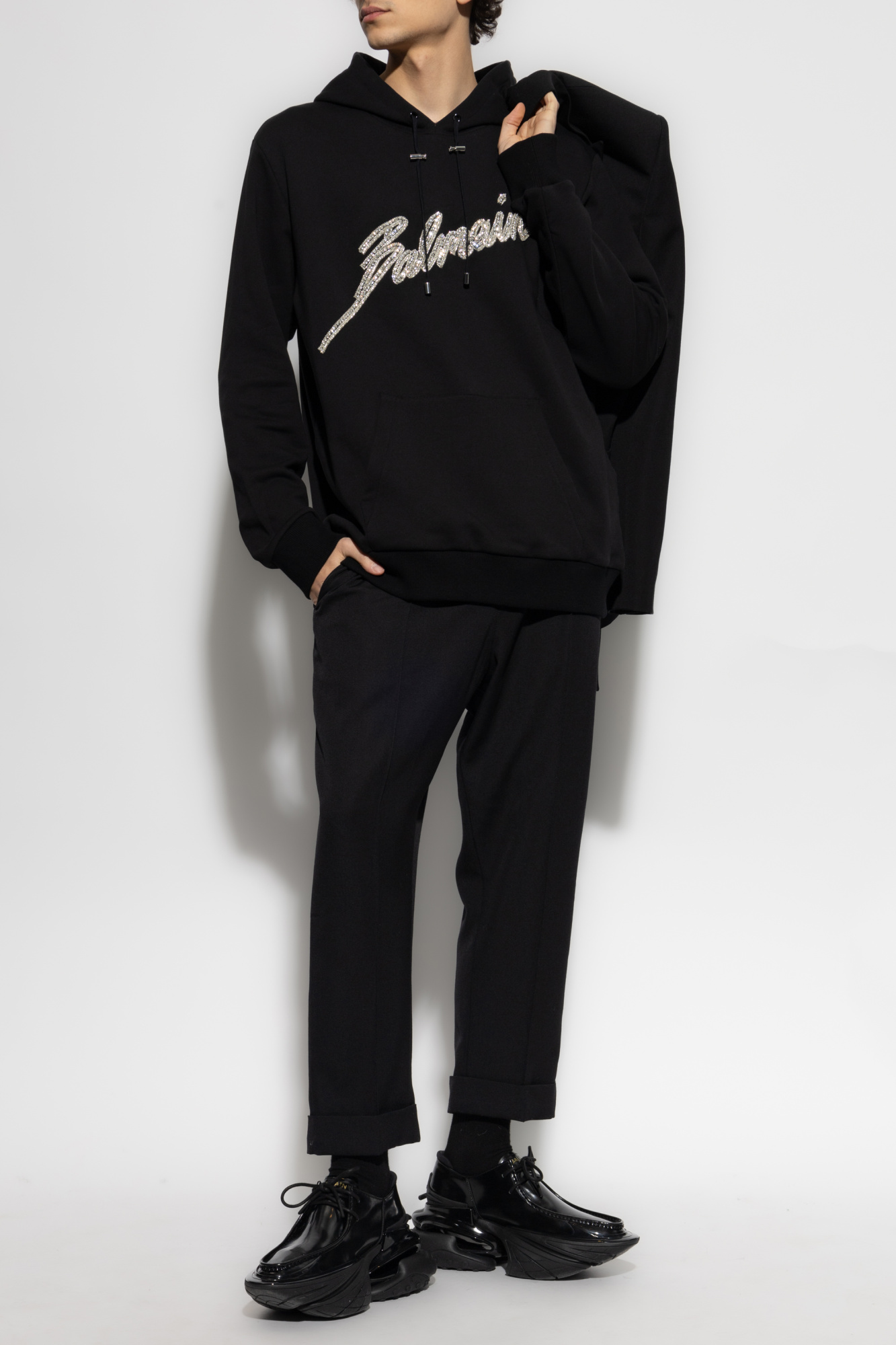 Balmain Sweatshirt with shimmering appliqués | Men's